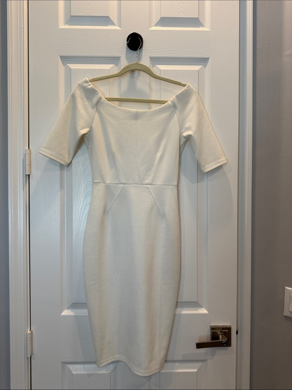 Civil Wedding Women’s Off-Shoulder White Sheath Dress S